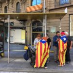 Mensen met Catalaanse vlag