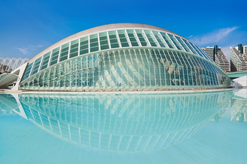 De Stad der Kunsten en Wetenschappen in Valencia