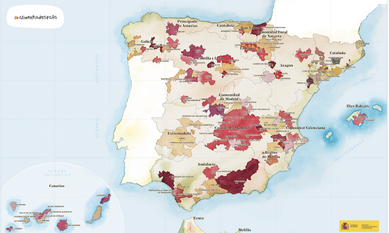 Wijnkaart Spanje